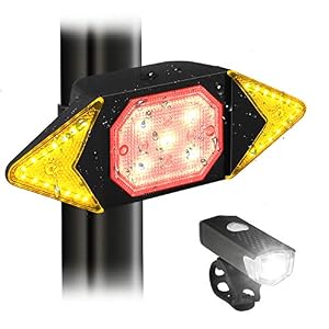 JNUYISW Bike Tail Light Turn Signals,Waterproof LED Rear Bike Light Brake Warning Light with Wireless Remote Control…