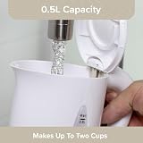 Quest White Compact Travel Kettle 0.5L 600W Dual Voltage with 2 Cups view 8