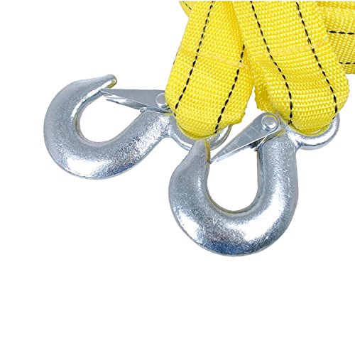 5 Ton 4 Meter Car Tow Strap with Hooks Nylon Car Tow Cable Towing Pull Strap Rope - Thumbnail 2