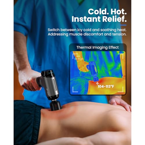 BOB AND BRAD Massage Gun with Heat Cold Thrapy, T2 Pro Massage Gun Deep Tissue Upgraded 4000mAh Battery, Percussion Muscle Massager for Athletes Recovery Pain Relief, Gifts for Men Women