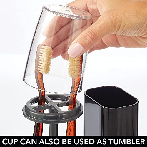 mDesign Modern Plastic Bathroom Vanity Countertop Toothpaste