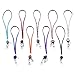 Soleebee 31.5 inches Bling Crystal Rhinestones Leather Neck Strap Lanyard Retractable Badge Reel with Breakaway Safety Clasp (Pack of 9)