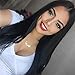 AISI HAIR Straight Long Black Wig Middle Part Synthetic Hair Natural Looking Full Wig Heat Resistant Fiber Wigs for Black Women