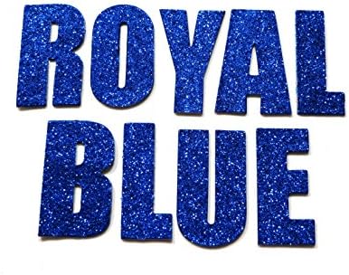 Royal Blue Metallic Glitter HandCut Chipboard Letters Alphabet set Sickers Impact 2" Uppercase