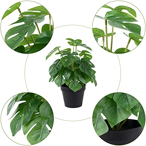 LuckyGreenery Artificial Monstera, Realistic Fake Plants with Pots for