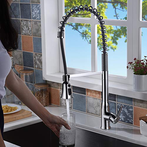SonTiy Kitchen Sink Faucet Sprayer Head, Pull Down Kitchen Faucet Spout Sink Spray Nozzle Chrome, Utility Pull Out Faucet Head Replacement Parts 3 Functions G1/2