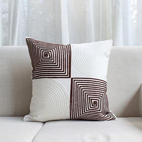 Embroidery Pillow Cushion,Bedside Backrest National Wind Pillow,Sofa Cushion Cover Pillow Case-A 45x45cm(18x18inch)VersionB