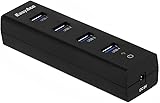 EasyAcc&reg; Superspeed USB 3.0 4 Port Bus-Powered and Self-Powered 2-in-1 Hub with 3.3 ft USB 3.0 Cable for Mac,iMac,MacBook Pro Air,Ultrabooks,Microsoft Surface RT,Laptops,Raspberry Pi,and any PC,Black