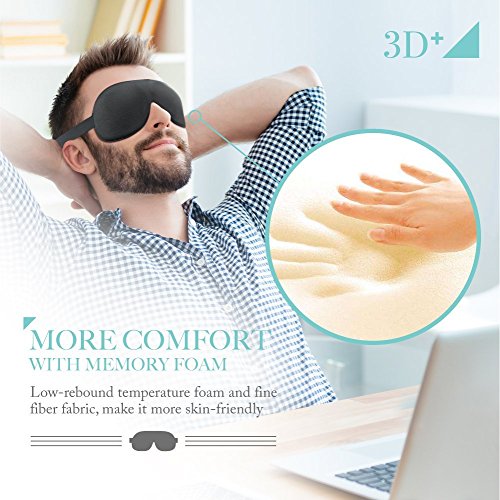 OriHea 3D Plus Large Eye Mask Sleeping Mask Sleep Mask for Men & Women & More Room for Eyes, Blindfold, Tighter fit on Your Nose - Thumbnail 4