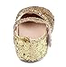 M2cbridge Baby Girl's Bow Dress Shoe Infant Toddler Pre-Walker Crib Shoe (12-18 Months, Golden Glitter)