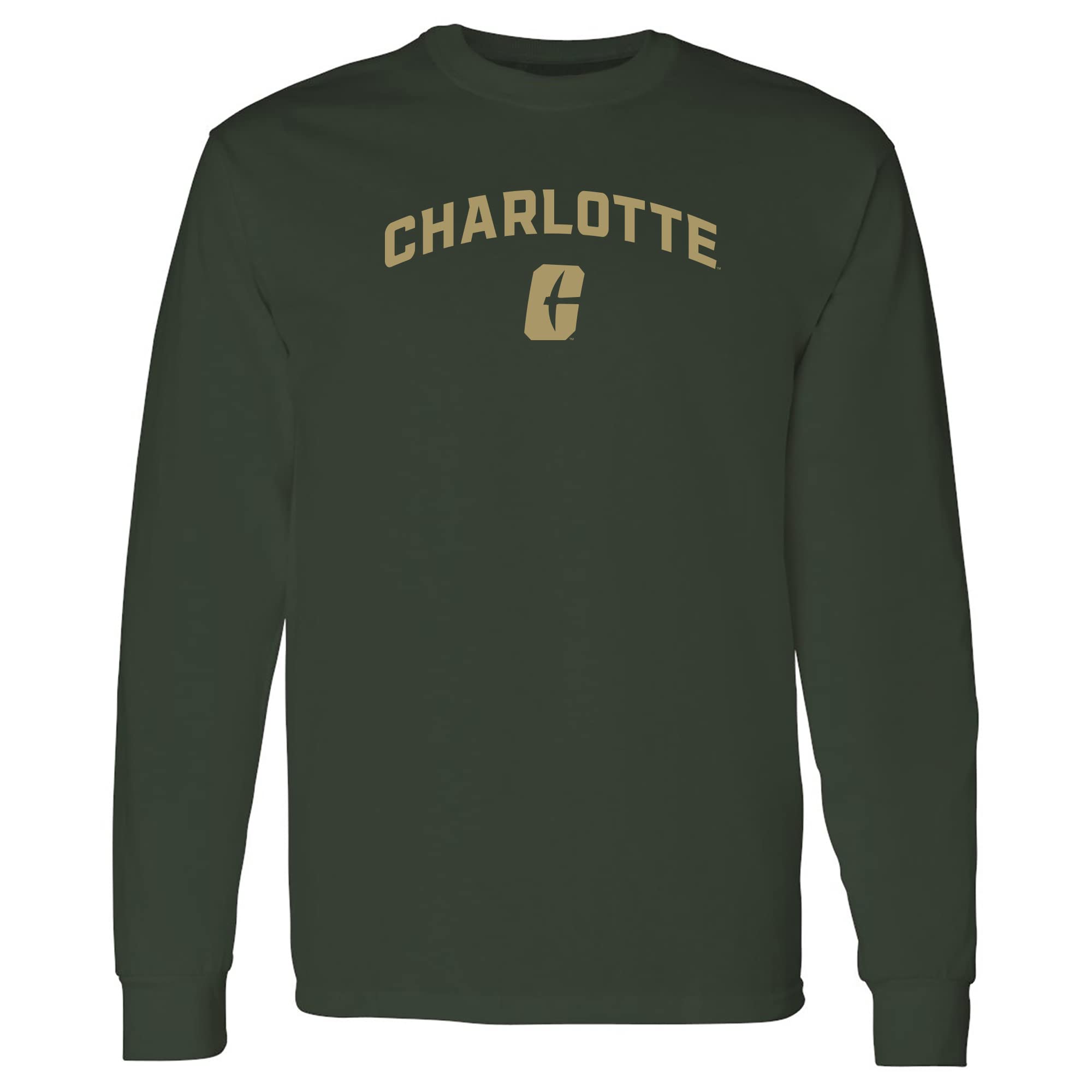 UGP Campus Apparel AL03 - UNC Charlotte Forty-Niners Arch Logo Long Sleeve T Shirt - X-Large - Forest Image