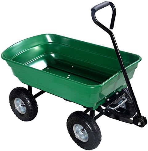 Wheelbarrows, Carts & Wagons 650LB Garden Dump Cart Dumper Wagon Carrier Wheel Barrow Air Tires Heavy Duty
