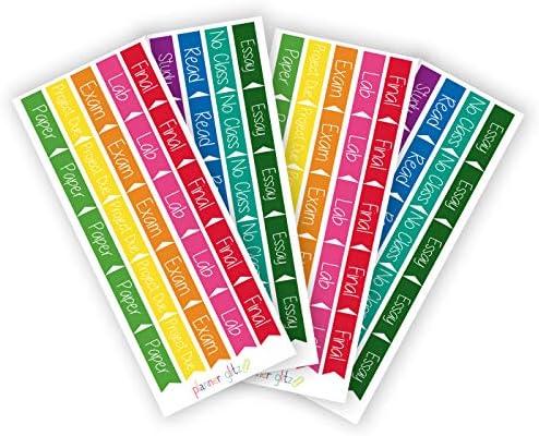 Planner Glitz 4 Sheets Decorative Planner Stickers - College/High School - Multicolored, EC-103