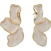 White Flower Earrings for Women Pastel Flower Earring Boho Statement Flower Stud Earrings Trendy Spring Floral Earring Jewelry Accessories for Women