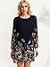 Floerns Women's Casual Floral Print Chiffon Sleeve A-Line Shift Mini Dresses Navy Blue-2 XL