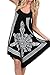 INGEAR Crochet Casual Dress Embroidery Summer Beach Handkerchief Dress (Black, Large/X-Large)