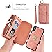 Petocase Compatible iPhone Xs Max Wallet Case, Multi-Functional PU Leather Zip Wristlets Clutch Detachable Magnetic 13 Card Slots 4 Cash Purse Protection Back Cover for Apple iPhone 10S Max 6.5