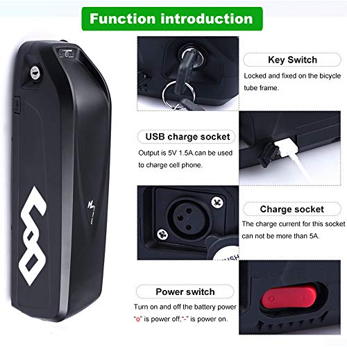 Cowell Ebike Battey, 48V 17.5AH Lithium Electric Bicycles Battery with