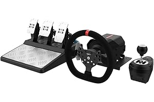 PXN V10 Force Feedback Steering Wheel Detachable Racing Wheel 270/900 Degree Race Steering Wheel with 3-Pedals and Shifter Bu