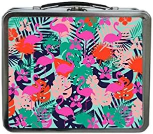 Flamingo Lunch Box, Tropical Lunch Box Pink, Kids Lunch Box Girls, METAL Lunch Box