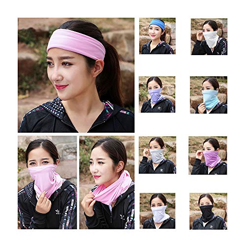9PCS Neck Gaiter Bandana Face Mask Magic Scarf Outdoor Headwear Sports Tube UV Face Masks Workout