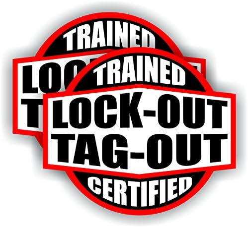2 Lockout Tagout Trained Certified Hard Hat Stickers Helmet Decals ...