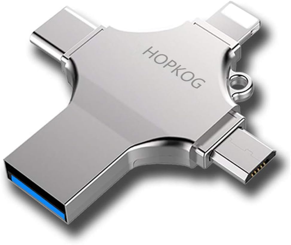 Hopkog iXpand Android iOS Micro USB C Flash Drive 32g Mini Thumb Drive OTG Memory Stick 4 in 1 External Storage 3.0 Compatible Support iPad iPhone 6s 8 Plus 5s 7 Dual Samsung MacBook Devices