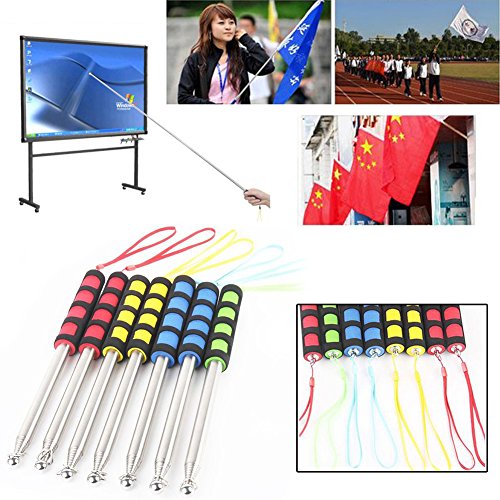 VESSOS Home Extendable 2M Portable Durable Telescopic Handheld Flag Pole for Flags Windsock Party DIY Decoration