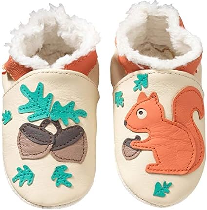 Tichoups Chaussons Cuir Souple Bebe Chaussons Chaussons Cuir Souple Fourres Emma L Ecureuil Chaussons Cuir Souple Premiers Pas Pantoufles Cuir Enfant Semelles Antiderapantes Pointure 29 Amazon Fr Bebes Puericulture