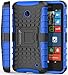 Fosmon [RUGGED] Nokia Lumia 630, Nokia Lumia 635 Case - HYBO-RAGGED Heavy Duty Hybrid Protective Cover with Kickstand - Retail Packaging (Blue)
