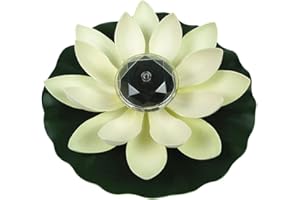 Apofly Pond Lotus Light Floating Flower Light Artificial Lotus LED Solar Lamp Pool Landscape Decoration Waterproof Flower Light 28cm White Light White