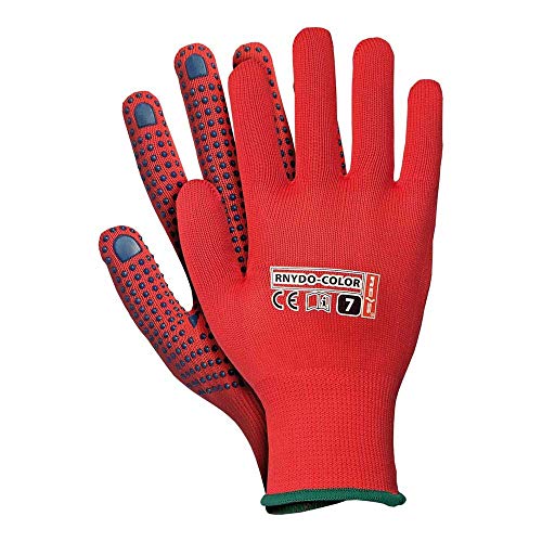 Reis Rnydo-Color7 Lot de 12 gants de protection Rouge/bleu Taille 7