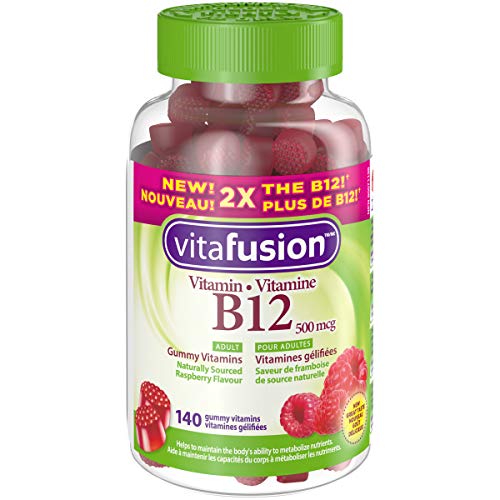 Vitafusion B12 Gummy Vitamins for Adults, Naturally Sourced Raspberry Flavour, 140 Count