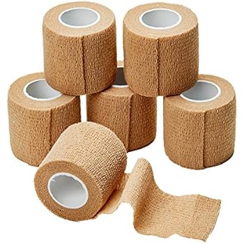 MEDca Self Adherent Cohesive Wrap Bandages 2 Inches X 5 Yards 6 Count, FDA Approved (Skin Color)