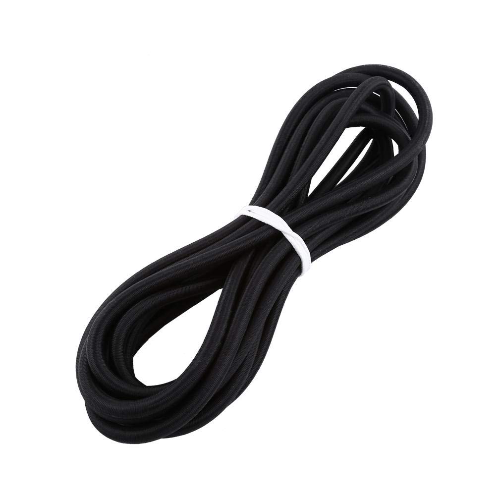Hakeeta Elastic Cord 5mm/10mm, Wear-Resistant, Long Service Life, for Tents, Bags, Luggage, Sports Equipments, Motorcycle Luggage, Truck Tarpaulin, of Latex Thread, Polypropylene Fiber(Black 10mm*5m)