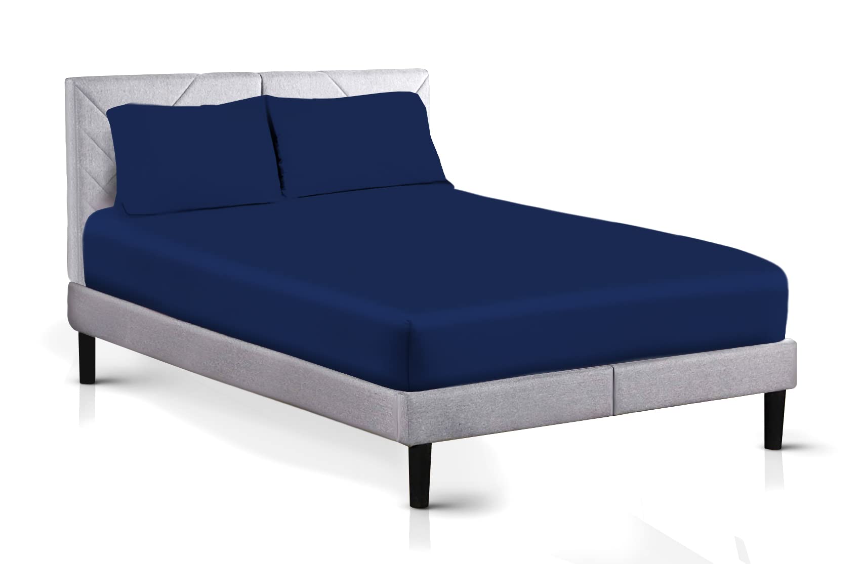 AATH COLLECTION Egyptian Cotton Fitted Sheet 23 CM Deep, 200 Thread Count Single, Double, King, Super King Fitted Bed Sheets, Soft & Fade Resistant (Super King, Navy)