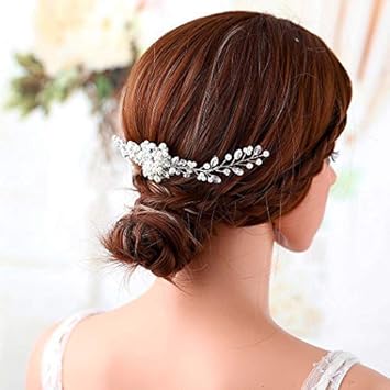 Amazon Com Brishow Bride Wedding Hair Comb Opal Crystal Bridal