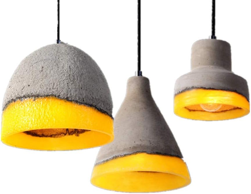 Retro Industrial Cement Pendant Light Hanging Lamp Ceiling Lamp Edison Concrete Pendant Lamp Coffe Shop Loft Corridor Club Resturant Bar Kitchen Aisle Lighting (C)