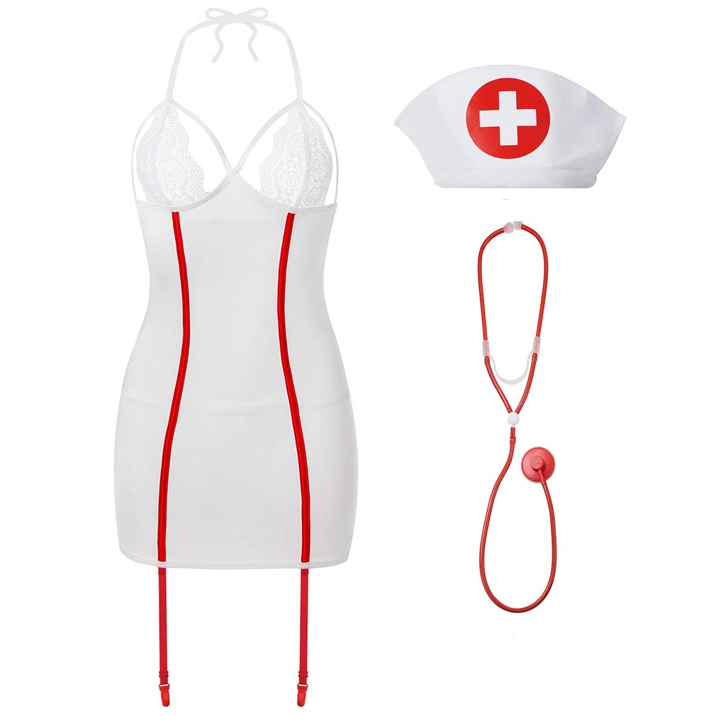 Sexy Nurse Costume Halloween Cosplay Women Lingerie Set Nurse Outfit Costume