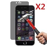 EVERMARKET Premium Privacy Anti-spy Tempered Glass 9H-Hardness Screen Protector Flim for Apple iPhone 6 6S 4.7 Inch - 2 Packs