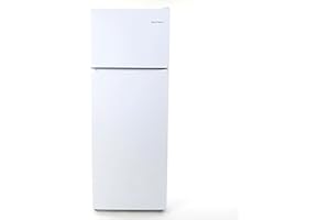 West Bend Apartment Refrigerator Freestanding Dual Door Slim Design Full Fridge with Top Freezer, Adjustable Mechanical Control, for Condo, House, Small Kitchen Use, 7.4-Cu.Ft, White