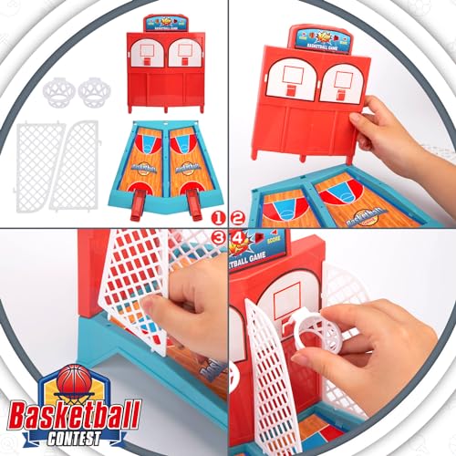 LovesTown Tabletop Basketball Game, Basketball Shooting Game Arcade Desktop Basketball Game for Adults Office Stress Relief Boys Girls Gift