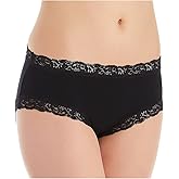 Fleur't Women's Iconic Lace High Waist Boyshort Panty, 305, Black, S