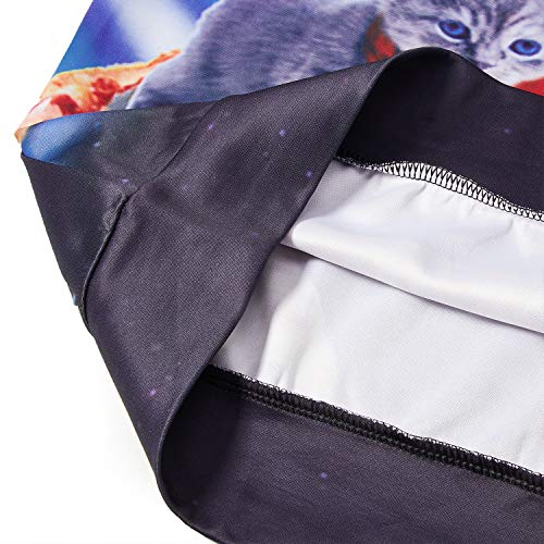 chicolife Cute stilvolle hässlich Weihnachten Katze Kitten auf Pizza Design Urlaub Xmas Pullover Sweatshirt Top für Damen Herren