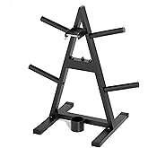 A-Frame Weight Plate Tree for 1" Olympic Plates - Holds 300 lbs, Dumbbell Rack and Home Gym Storage Stand - Organize Your Wor