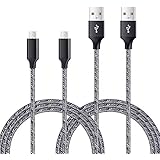 Fast Charging Micro USB Cable, AbcPow 2-Pack 6FT Nylon Braided Micro Charger Cord Long Durable USB Android Phone Charge Cords Compatible Samsung Galaxy S7/S7 Edge/S6/Note 5, Motorola and More Android