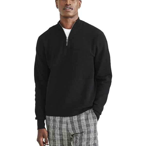 Nautica Maglione Uomo Con Zip 1/4 In Cotone – Nero, Vestibilità Classica, Maniche Lunghe, Taglia S