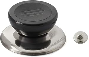 PZRT Universal Pot Lid Cover Knob Handle, Kitchen Cookware Replacement Pan Pot Handgrip Lid Knob Cap,Stainless Steel Base Circular Plastic Holding Knob Screw Handle