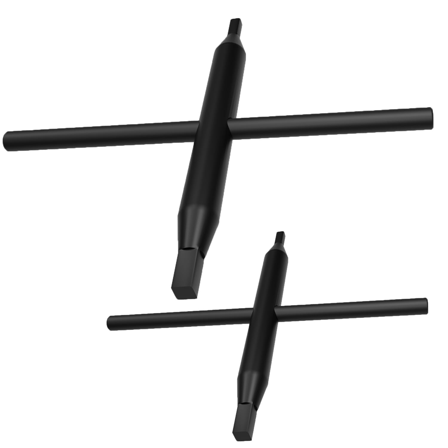 Photo 1 of 2-Piece Lathe Chuck Wrench Set High Speed Steel - Single-Piece Bidirectional Dual-Use Square Head Design, 4 Sizes Included (3/10"-2/5" & 1/6"-1/5") - Compatible with CNC Engraving & Milling Machines