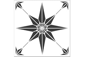 CELAENO 2pcs 12x12 Inch Reusable Tile Stencil Template for Painting Wall Tile Floor Cement Patio Furniture DIY Home Décor